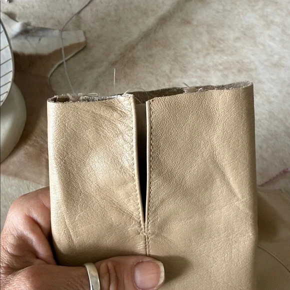 Frenchi Beige genuine Leather shirt Jacket shacket size small - Picture 11 of 11